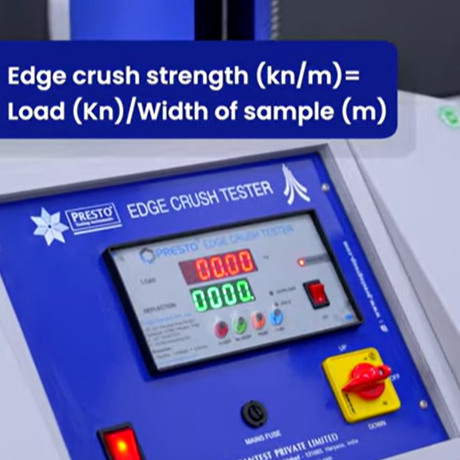 Edge Crush Test of corrugated cardboard in Packaging